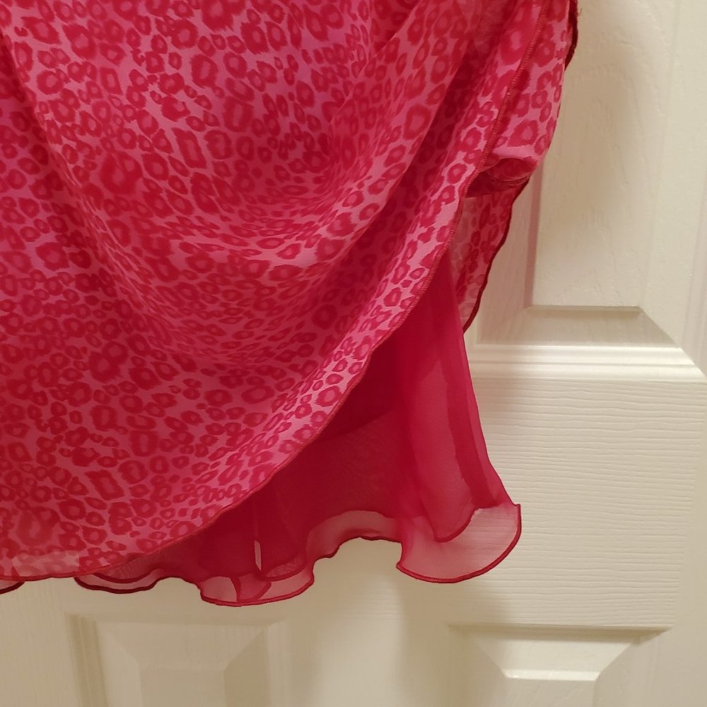 Vtg Pink Lace and Leopard Print Slip Dress - Picture 3 of 5